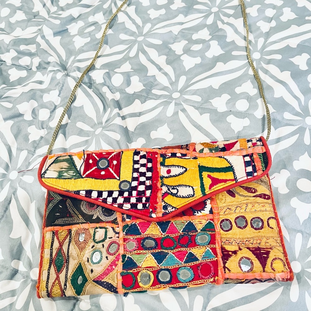 Handcrafted envelope clutch bag